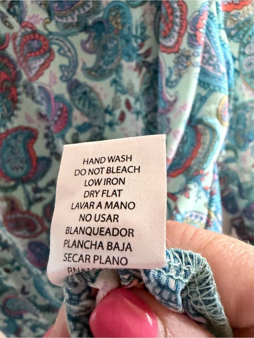 Dear Scarlett Light Aqua Paisley V-Neck Tunic Top - Picture 10 of 10